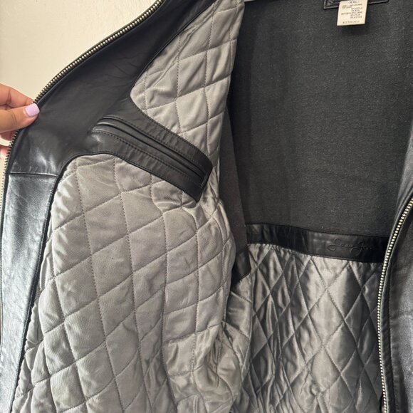 Sean Jean Vintage Men's Full Zip Leather Bomber Jacket Size XXL - Picture 13 of 13